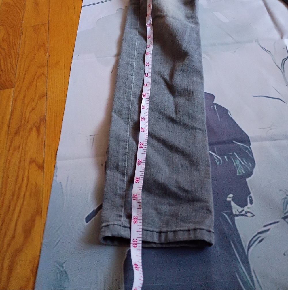 H&M High-Rise Skinny Gray Denim Jeans 5-Pocket Button Zip Solid Light Wash 6 - Picture 7 of 11